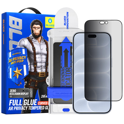 Szkło ochronne na ekran Blueo Privacy Anti Peep AR Applicator Pro do Apple iPhone 18 Pro, szkło hartowane, pełny klej, 3D