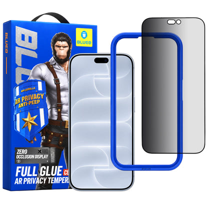 Szkło ochronne Blueo Privacy Anti Peep AR do Apple iPhone 18 Pro, szkło hartowane, Full Glue, 3D