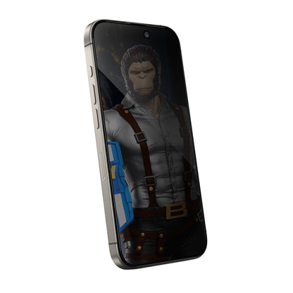 Folia ochronna na ekran Privacy Blueo Anti-Peep dla Apple iPhone 16 / 15, szkło hartowane, pełna klejność