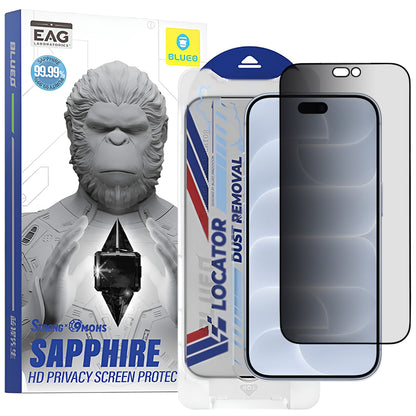 Szkło ochronne na ekran Privacy Blueo Premium Sapphire Applicator do Apple iPhone 18 Pro, szkło hartowane, pełny klej
