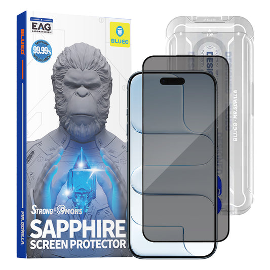 Folia ochronna Ecran Privacy Blueo Sapphire Applicator Pro dla Apple iPhone 17 Air, Szkło Hartowane, Full Glue
