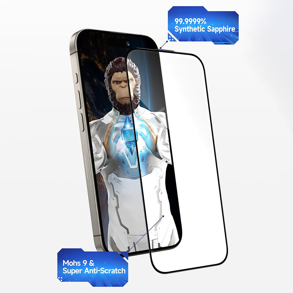 Folia ochronna Ecran Privacy Blueo Sapphire Applicator Pro dla Apple iPhone 17 Pro Max / 16 Pro Max, Hartowane Szkło, Pełne Klejenie