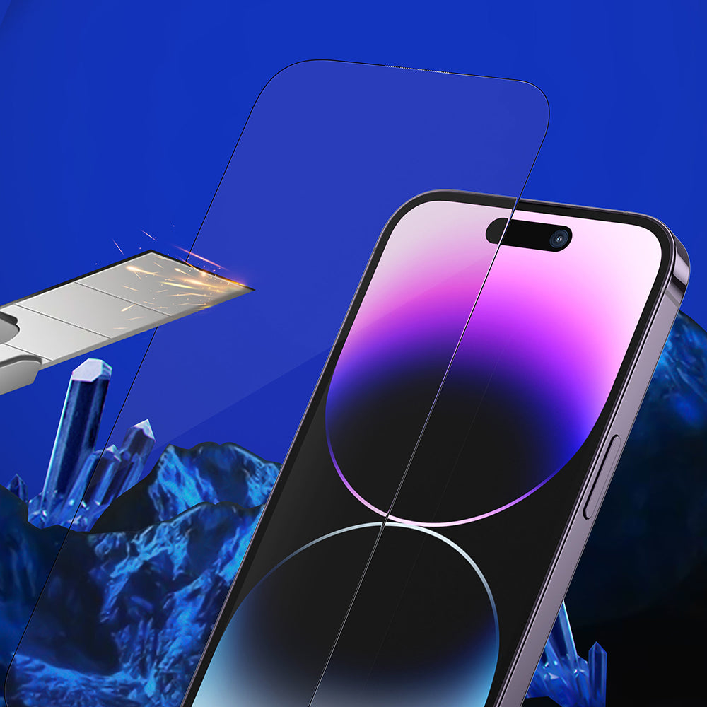 Folia ochronna Ecran Privacy Blueo Sapphire Applicator Pro dla Apple iPhone 17 Pro Max / 16 Pro Max, Hartowane Szkło, Pełne Klejenie