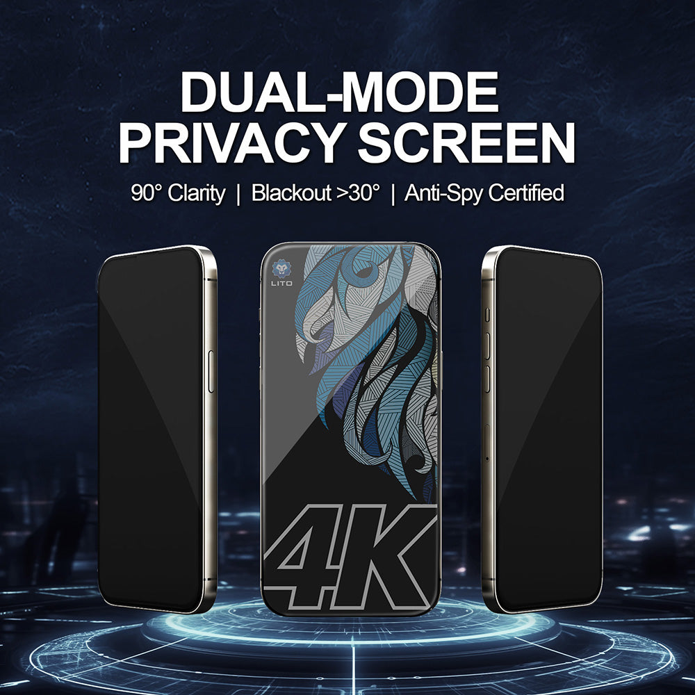 Folia ochronna Privacy Screen Lito D+ Max 4K dla Apple iPhone 17 Pro Max, Hartowane szkło, Pełne klejenie