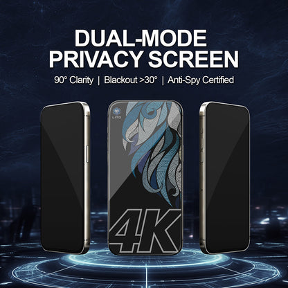 Folia ochronna Privacy Screen Lito D+ Max 4K dla Apple iPhone 17 Pro Max, Hartowane szkło, Pełne klejenie