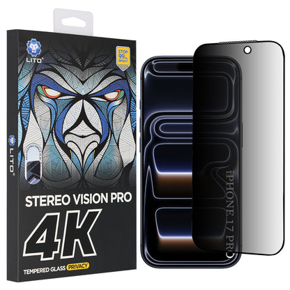 Folia ochronna Privacy Screen Lito D+ Max 4K dla Apple iPhone 17 Pro, Hartowane szkło, Pełne klejenie
