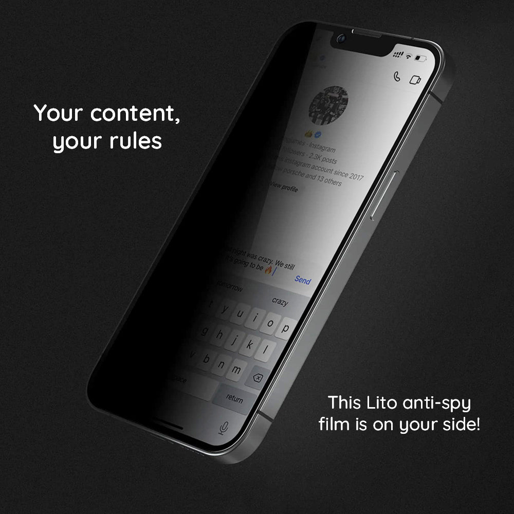 Folia ochronna na ekran Privacy Lito HD Pro do Apple iPhone 15 Plus, szkło hartowane, pełna warstwa kleju