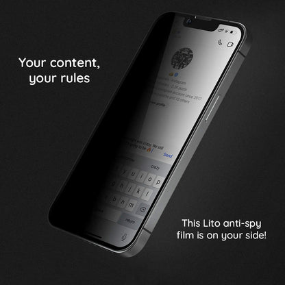 Folia ochronna na ekran Privacy Lito HD Pro do Apple iPhone 15 Plus, szkło hartowane, pełna warstwa kleju