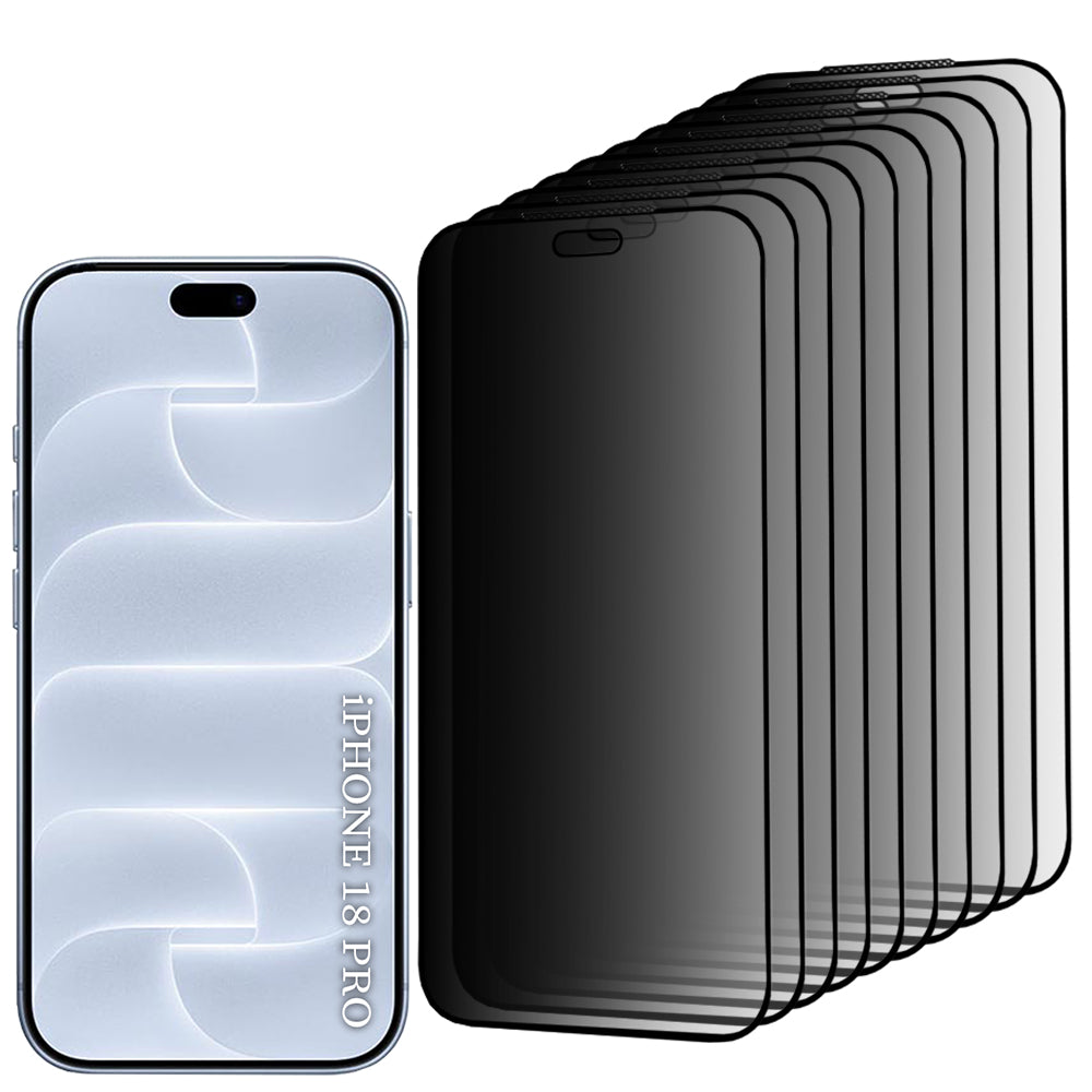 Folia ochronna na ekran Privacy Lito HD Pro do Apple iPhone 18 Pro, szkło hartowane, pełny klej, zestaw 10 sztuk