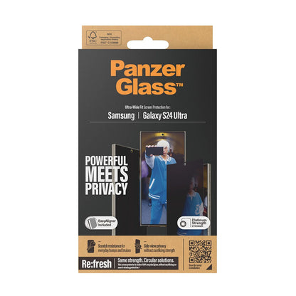 Folia ochronna do ekranu Privacy PanzerGlass Ultra-Wide Fit EasyAligner dla Samsung Galaxy S24 Ultra S928, Szkło Hartowane, Pełne Klejenie