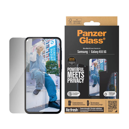 Folia ochronna Ecran Privacy PanzerGlass Ultra-Wide Fit do Samsung Galaxy A55 5G A556, Szkło Hartowane, Full Glue