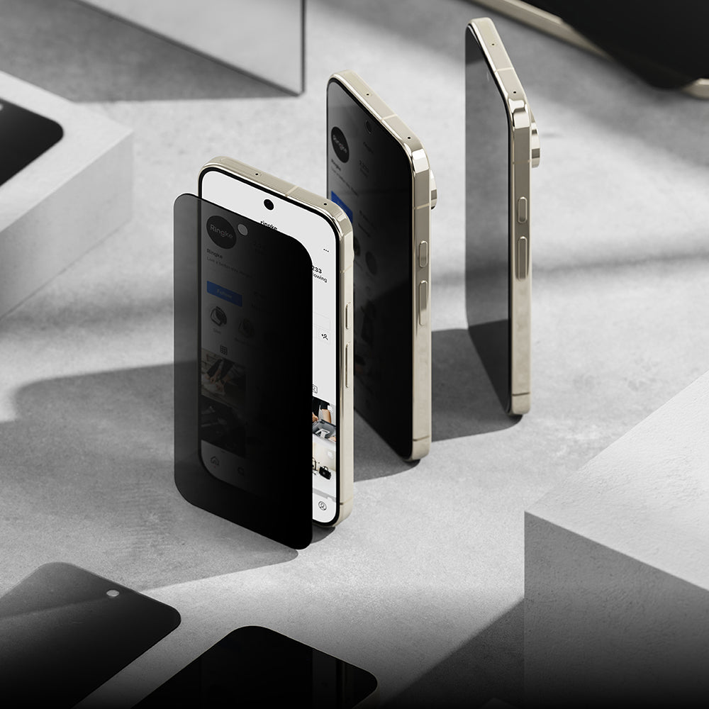 Folia ochronna na ekran Privacy Ringke Easy Slide do Google Pixel 11 Pro / 10 Pro / 9 Pro, szkło hartowane, pełna warstwa kleju, zestaw 2 sztuki