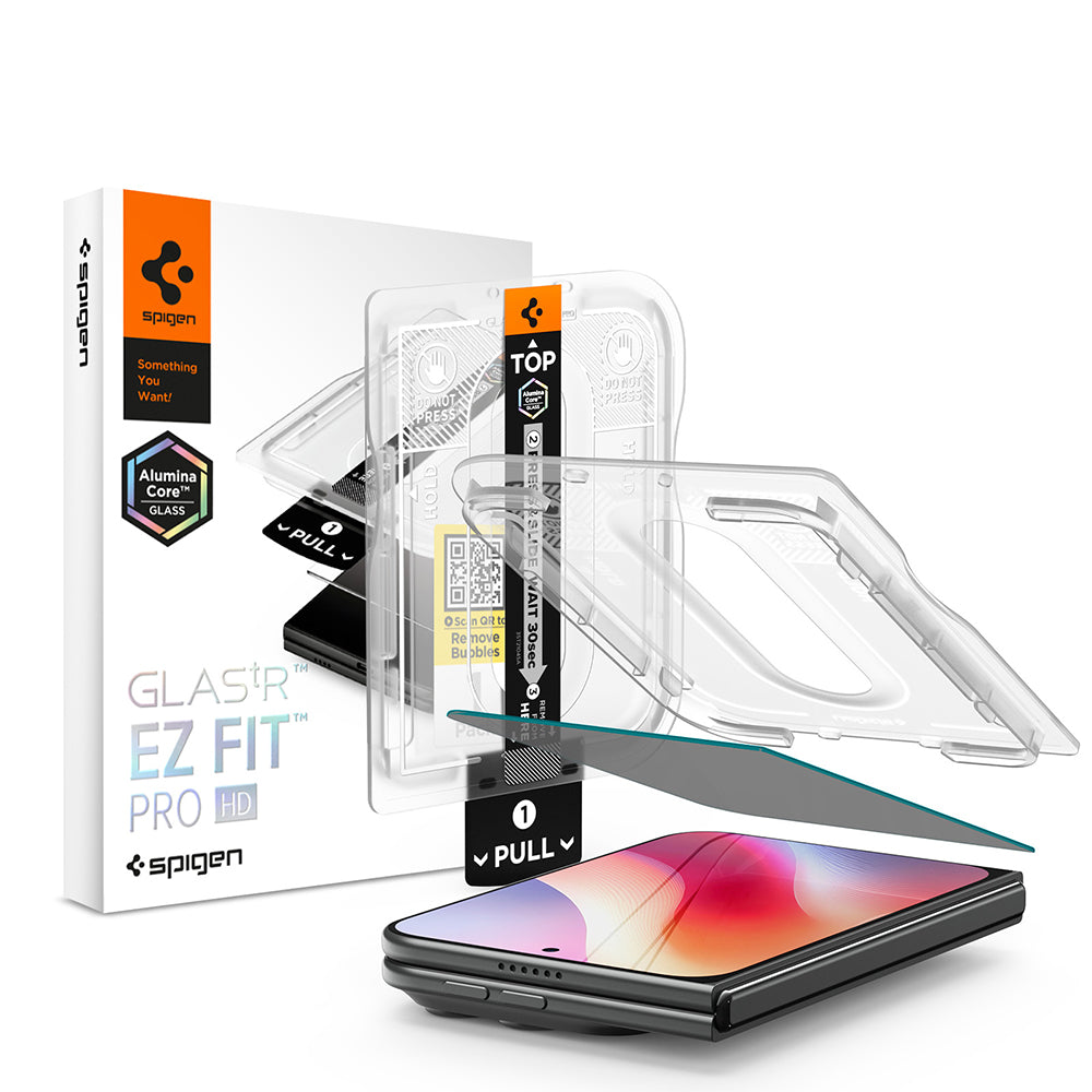 Folia ochronna na ekran Privacy Spigen GlastR EZ FIT Pro HD do Apple iPhone Duo, szkło hartowane, pełna klej AGL12016