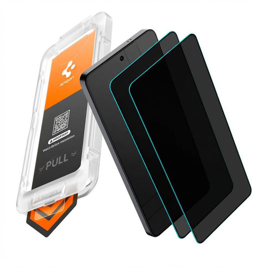 Folia ochronna Ecran Privacy Spigen GlastR EZ FIT Pro HD dla Samsung Galaxy S26 Plus S947, Szkło Hartowane, Pełne Klejenie, Zestaw 2 sztuki AGL11085