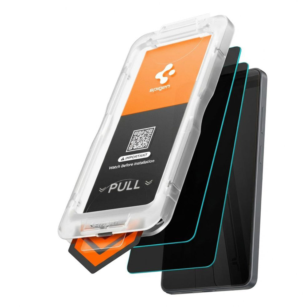 Folia ochronna Ecran Privacy Spigen GlastR EZ FIT Pro HD dla Samsung Galaxy S26 Plus S947, Szkło Hartowane, Pełne Klejenie, Zestaw 2 sztuki AGL11085
