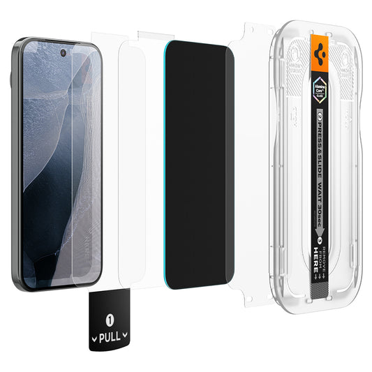 Folia ochronna na ekran Privacy Spigen GlastR EZ FIT Pro do Google Pixel 11 / 10, szkło hartowane, pełna warstwa kleju, zestaw 2 sztuki AGL11546