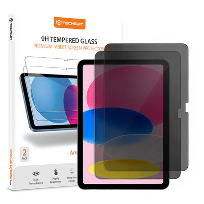 Folia ochronna na ekran Privacy Techsuit ArmorGlass CrystalHD do Apple iPad (2025) / (2022), szkło hartowane, pełna klej, zestaw 2 sztuki