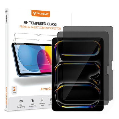 Folia ochronna na ekran Privacy Techsuit ArmorGlass CrystalHD do Apple iPad Pro 11 (2024), szkło hartowane, pełna klej, zestaw 2 sztuki