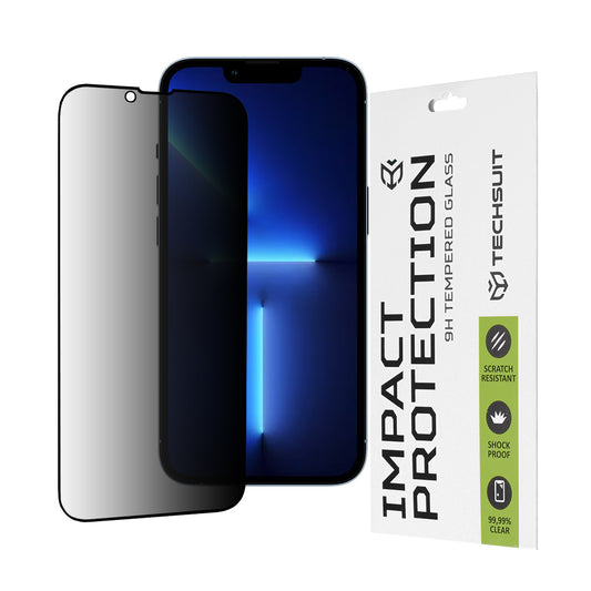 Folia ochronna na ekran Privacy Techsuit do Apple iPhone 14 Plus / 13 Pro Max, szkło hartowane, pełna klej, 111D