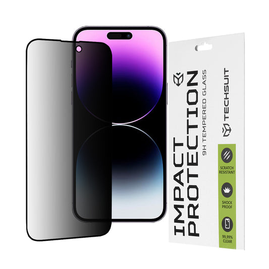 Folia ochronna na ekran Privacy Techsuit do Apple iPhone 14 Pro Max, szkło hartowane, pełna warstwa kleju, 111D