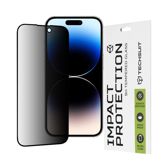 Folia ochronna na ekran Privacy Techsuit do Apple iPhone 14 Pro, szkło hartowane, pełna warstwa kleju, 111D