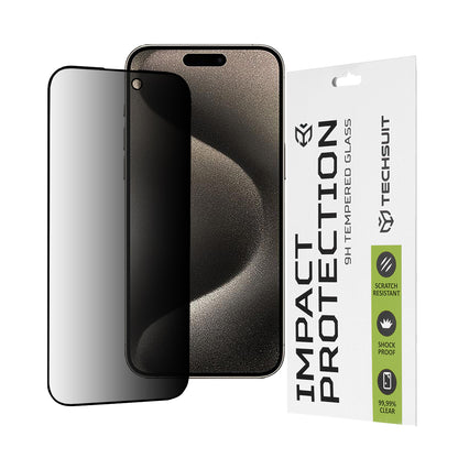 Folia ochronna na ekran Privacy Techsuit do Apple iPhone 15 Pro Max, szkło hartowane, pełna klej, 111D