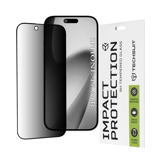 Folia ochronna Ecran Privacy Techsuit dla Apple iPhone 17 Air, Szkło Hartowane, Full Glue, 111D