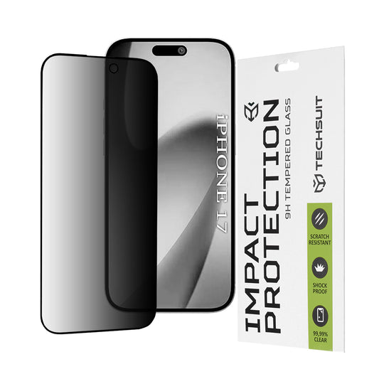 Folia ochronna Ecran Privacy Techsuit dla Apple iPhone 17, Szkło Hartowane, Full Glue, 111D
