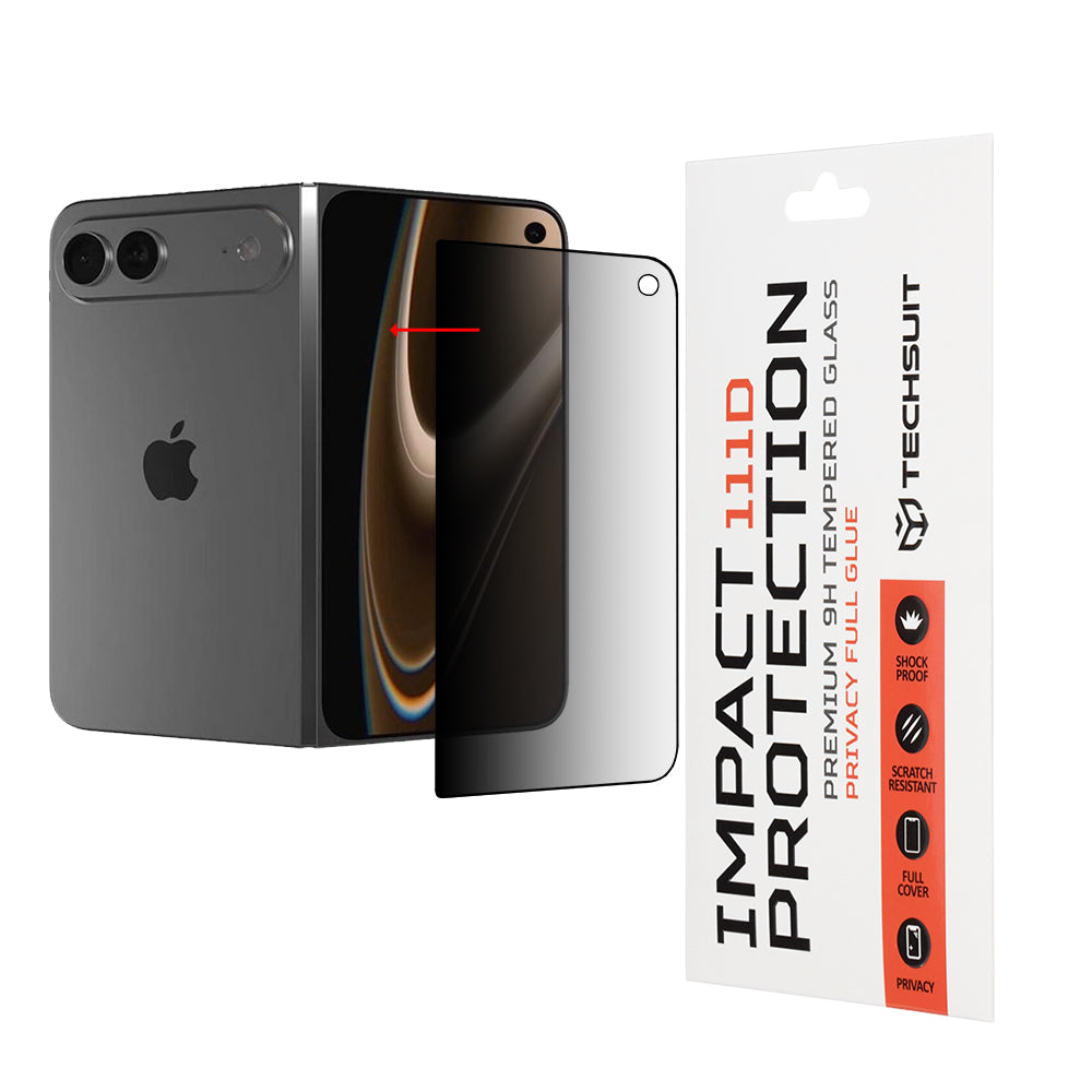 Folia ochronna na ekran zewnętrzny Privacy Techsuit do Apple iPhone Ultra, szkło hartowane, pełna warstwa kleju, 111D