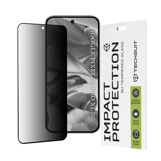 Folia ochronna na ekran Privacy Techsuit do Google Pixel 10 Pro XL, szkło hartowane, pełna warstwa kleju, 111D