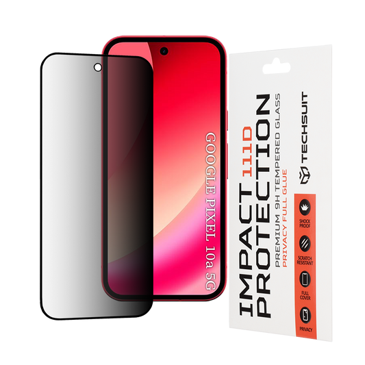Folia ochronna Ecran Privacy Techsuit dla Google Pixel 10a, Szkło Hartowane, Full Glue, 111D