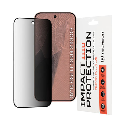 Folia ochronna na ekran Privacy Techsuit do Google Pixel 11 Pro XL, szkło hartowane, pełna warstwa kleju, 111D
