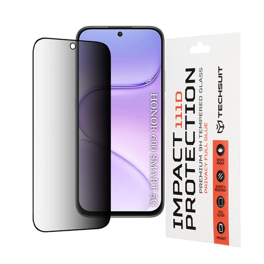 Folia ochronna na ekran Privacy Techsuit do Honor 600 Smart, szkło hartowane, pełna klej, 111D