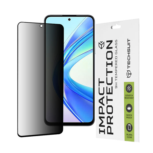 Folia ochronna na ekran Privacy Techsuit do Honor X7b 5G / 90 Smart / X7b 4G, szkło hartowane, pełna klej, 111D