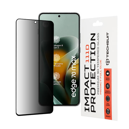 Folia ochronna na ekran Privacy Techsuit do Motorola Edge 70 Max, szkło hartowane, pełna warstwa kleju, 111D