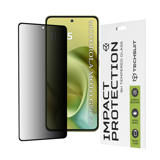 Folia ochronna na ekran Privacy Techsuit do Motorola Moto G86, szkło hartowane, pełna warstwa kleju, 111D