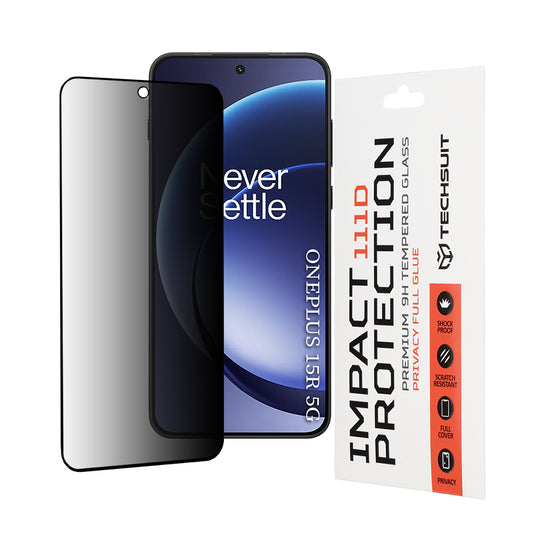 Folia ochronna Ecran Privacy Techsuit dla OnePlus 15R, Szkło Hartowane, Full Glue, 111D
