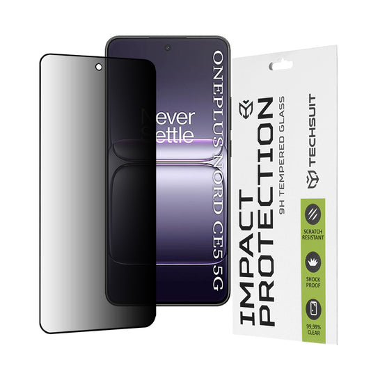 Folia ochronna na ekran Privacy Techsuit do OnePlus Nord CE5, szkło hartowane, pełna warstwa kleju, 111D