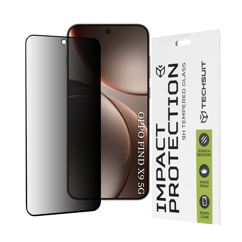 Folia ochronna Ecran Privacy Techsuit dla Oppo Find X9, Szkło Hartowane, Full Glue, 111D