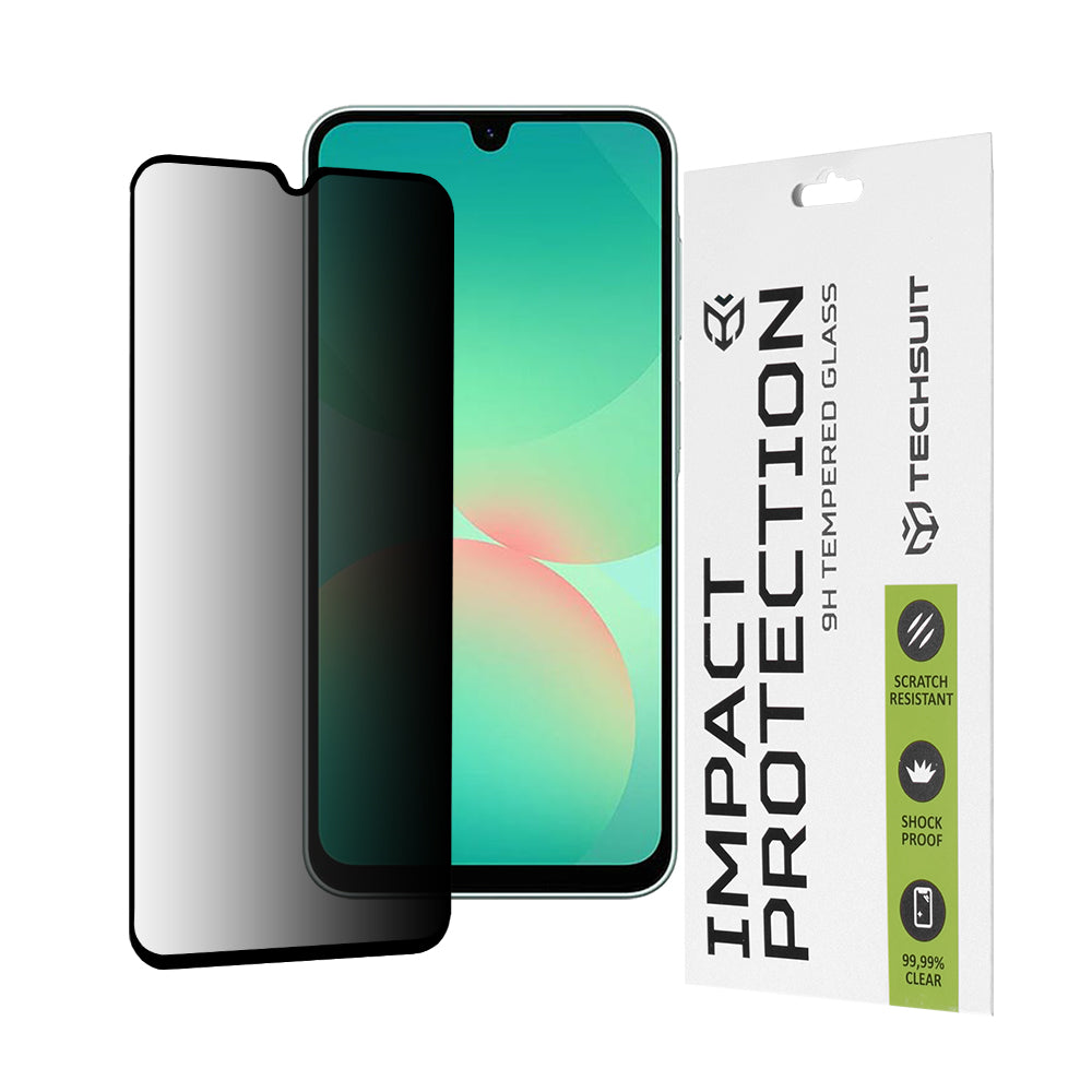 Folia ochronna na ekran Privacy Techsuit do Samsung Galaxy A26 A266, szkło hartowane, pełna warstwa kleju, 111D