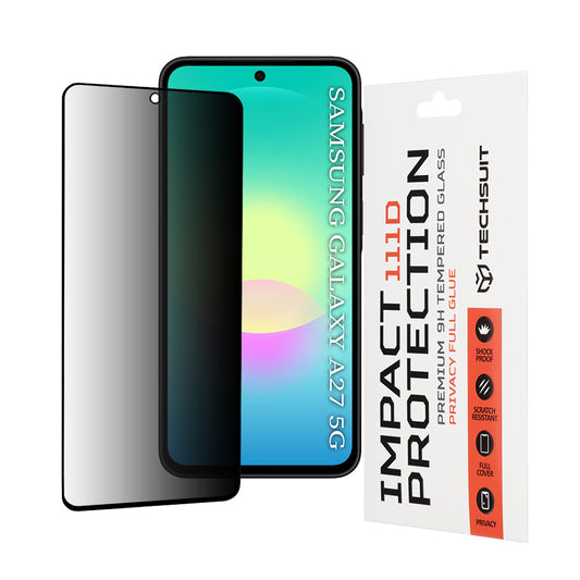 Folia ochronna na ekran Privacy Techsuit do Samsung Galaxy A27 5G, szkło hartowane, pełna warstwa kleju, 111D