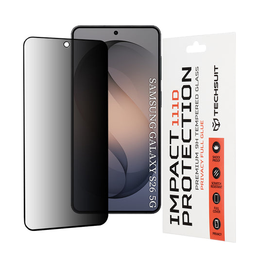 Folia ochronna Ecran Privacy Techsuit dla Samsung Galaxy S26, Szkło Hartowane, Full Glue, 111D