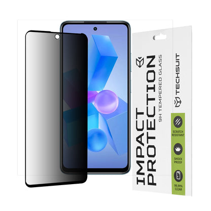 Folia ochronna na ekran Privacy Techsuit do Tecno Spark 20 Pro / Pova 5 Pro / Hot 40 / Hot 40 Pro, szkło hartowane, pełna klej, 111D