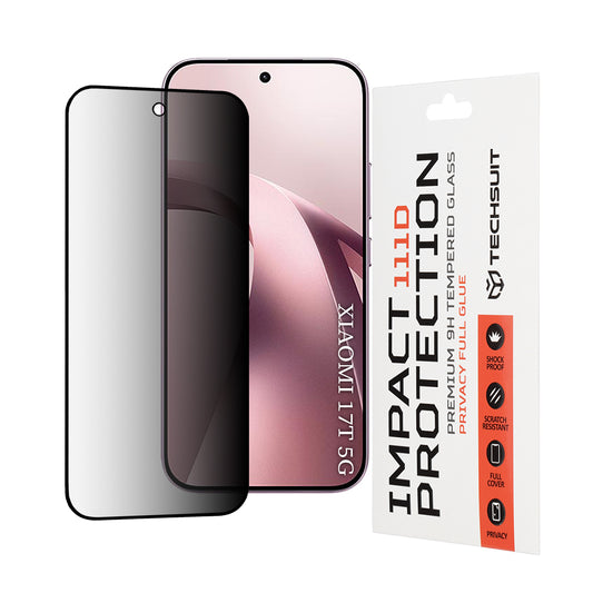 Folia ochronna na ekran Privacy Techsuit do Xiaomi 17T, szkło hartowane, pełna klej, 111D