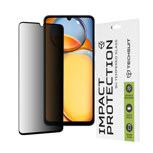 Folia ochronna na ekran Privacy Techsuit do Xiaomi Redmi 13C 5G / 13C / Poco C65, szkło hartowane, pełna warstwa kleju, 111D
