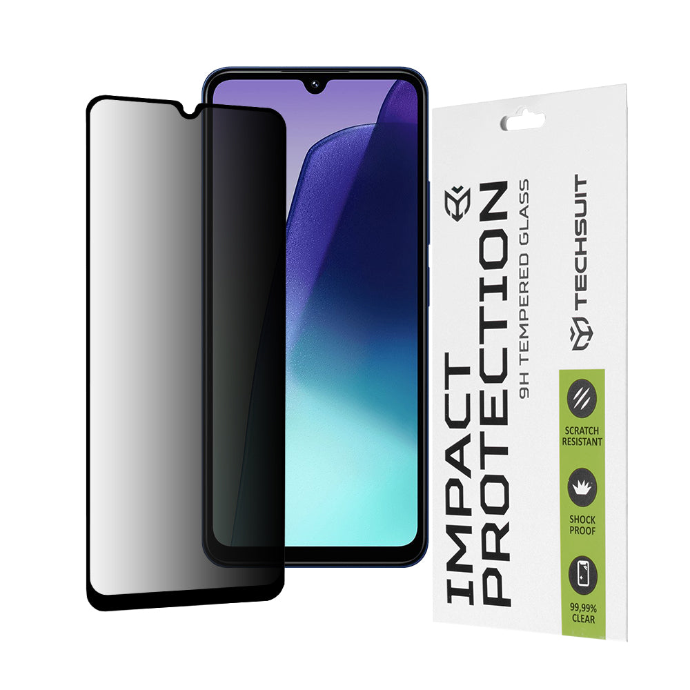 Folia ochronna na ekran Privacy Techsuit do Xiaomi Redmi A5 4G (Regional) / 14C / Poco C75, szkło hartowane, pełna warstwa kleju, 111D