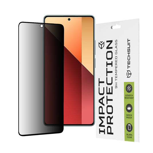 Folia ochronna na ekran Privacy Techsuit do Xiaomi Redmi Note 13 Pro 4G / Poco M6 Pro 4G, szkło hartowane, pełna warstwa kleju, 111D