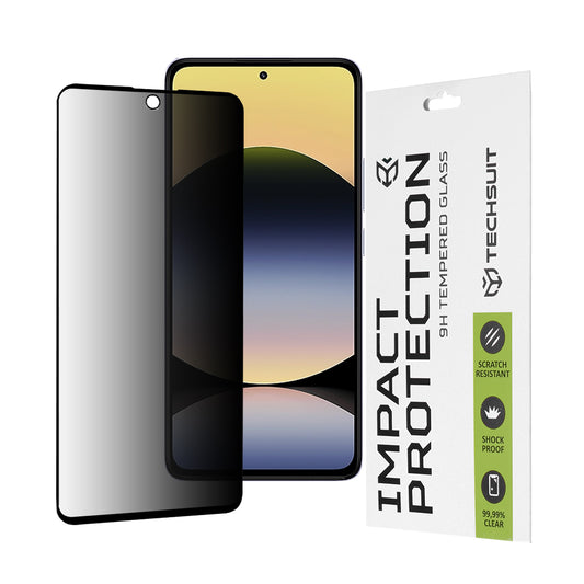 Folia ochronna na ekran Privacy Techsuit do Xiaomi Redmi Note 14 4G (Regional) / Note 14 5G, szkło hartowane, pełna klej, 111D