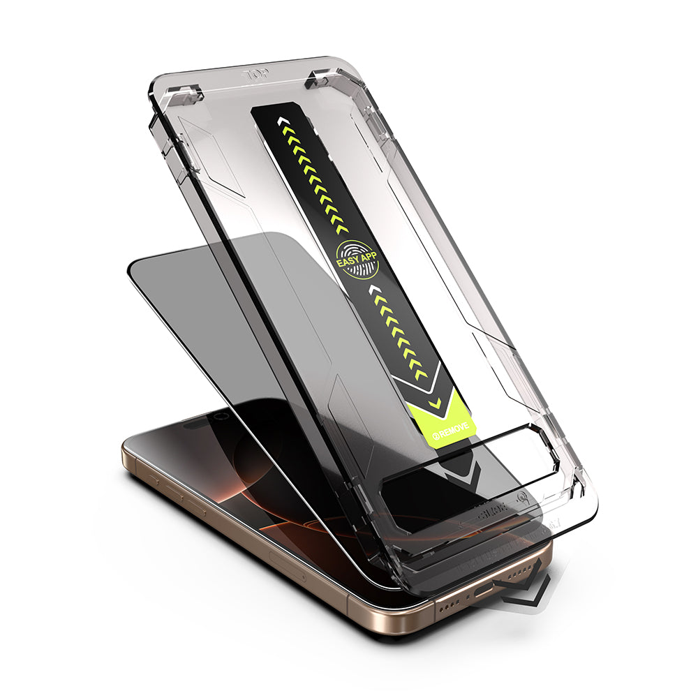 Folia ochronna Ecran Privacy Techsuit TitanGlass dla Apple iPhone 17 Pro Max, Szkło Hartowane, Full Glue, Zestaw 2 sztuki