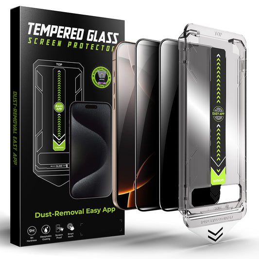 Folia ochronna Ecran Privacy Techsuit TitanGlass dla Apple iPhone 17 Pro, Szkło Hartowane, Full Glue, Zestaw 2 sztuki